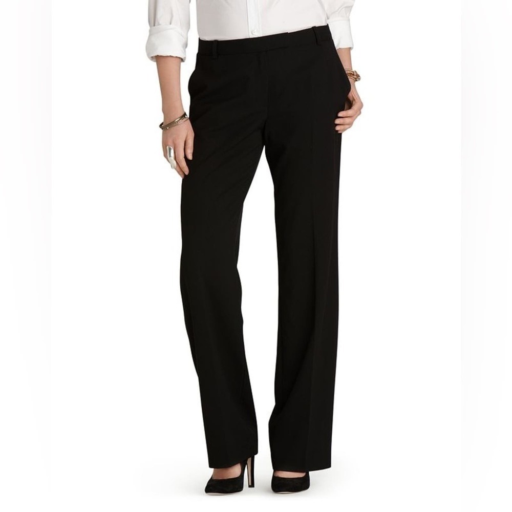 NWT Calvin Klein The Madison Regular Length Straight Leg Pants Black Size 6 $79